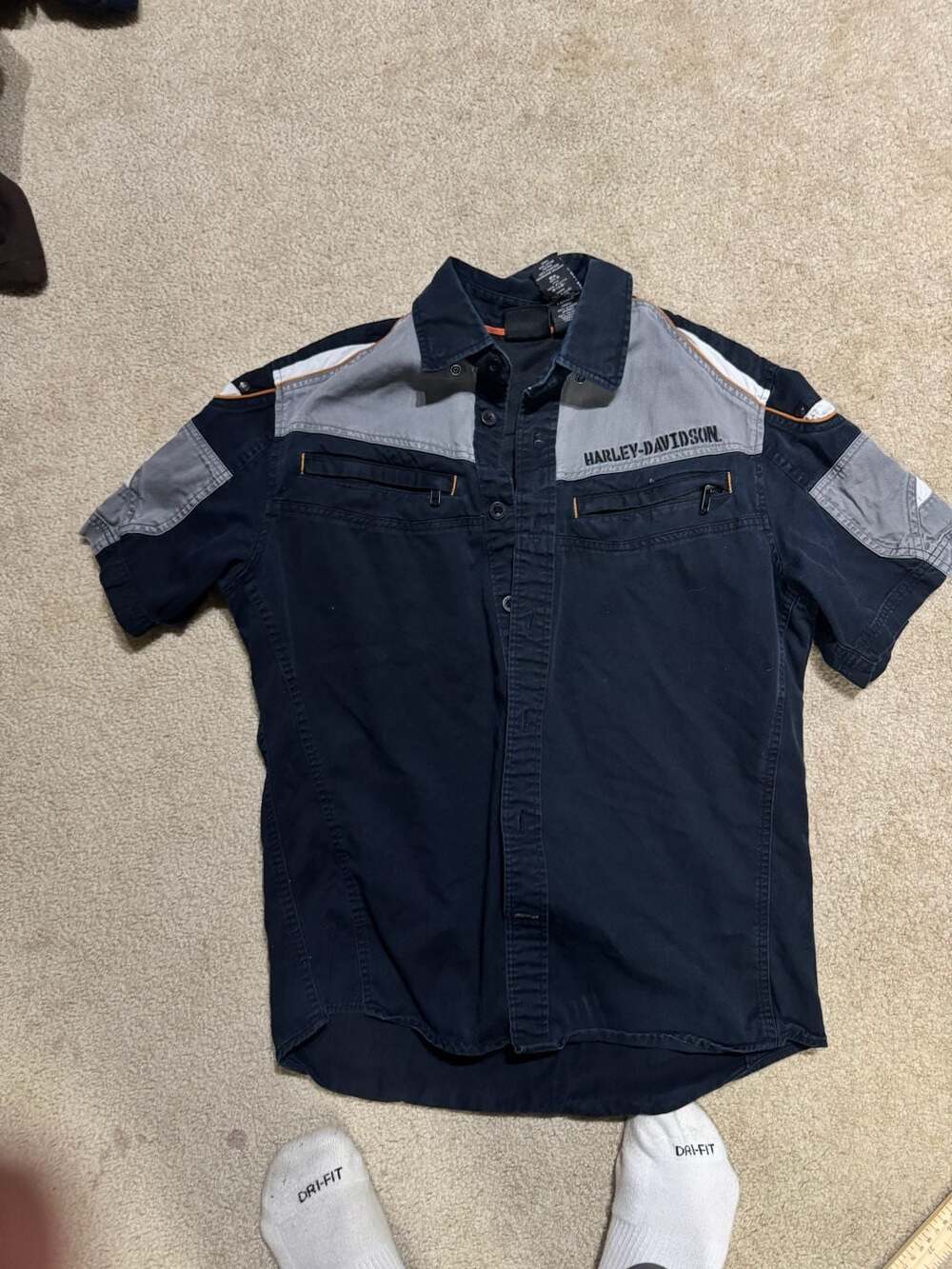 Harley-Davidson Men's Short Sleeve Colorblock Mechanic Shirt